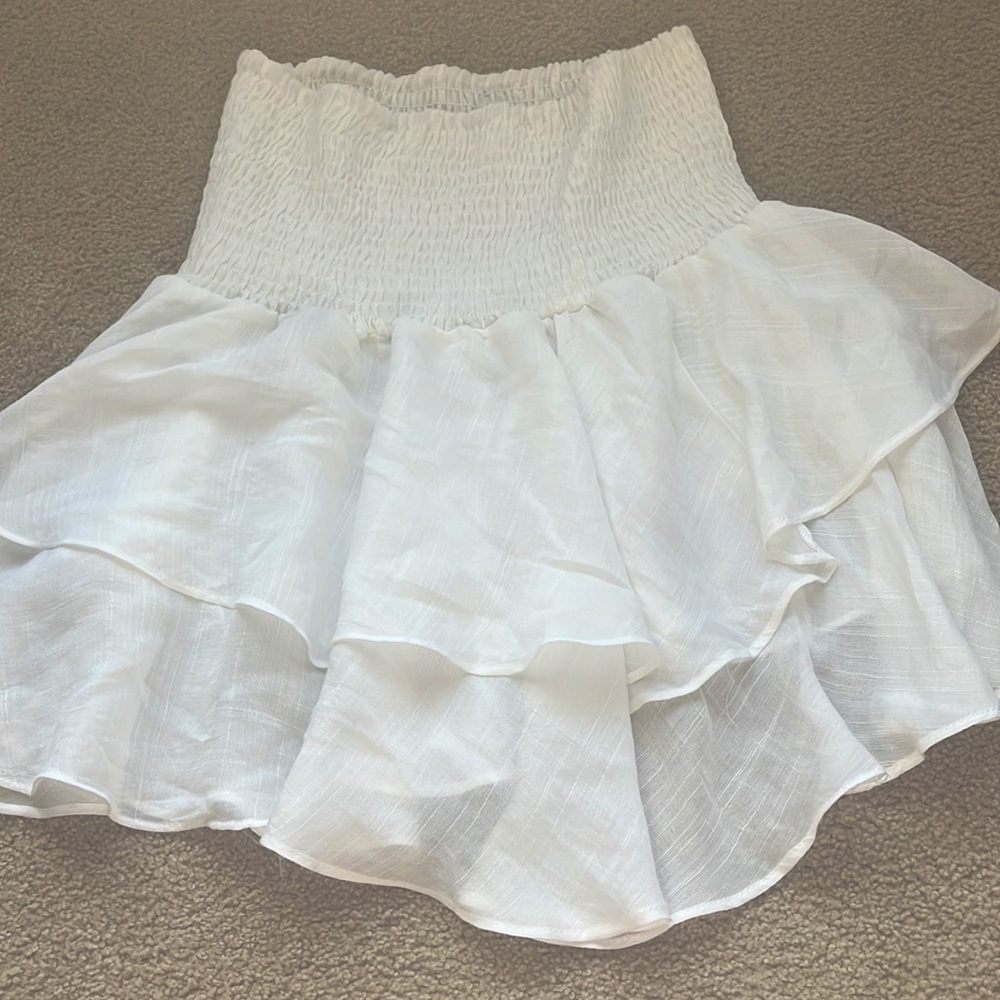 SHEIN white flowy mini skirt